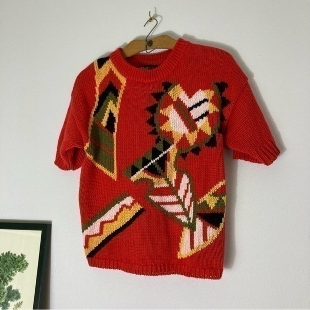 Vintage abstract arrowhead shirt sleeved sweater size L